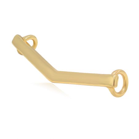V-shape gold shoe charm side angle