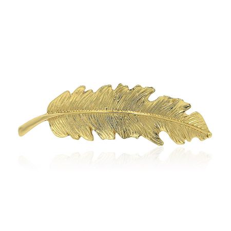 Detailed top-down view of the Gold Leaf Hair Clip on a white background.