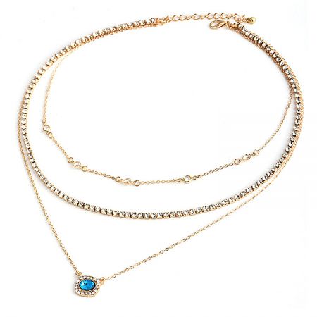 Close-up of the three-layered chain design showcasing the intricate details.