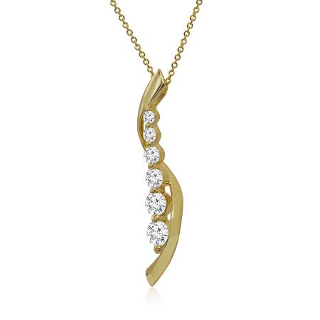 Detailed view of the Rhythm Of Love necklace pendant, showcasing its six brilliant cubic zirconia stones.