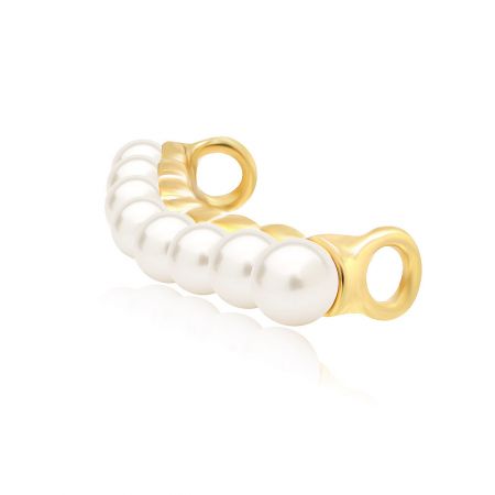 A matching pearl and gold accessory from the collection, demonstrating the versatile style of the Pearl Shoe Charm.