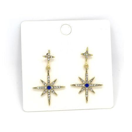 Side profile of the Cross Crystal Starburst Earring, highlighting its intricate design.