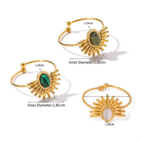 Coordinating sunburst bracelets with various colored stones