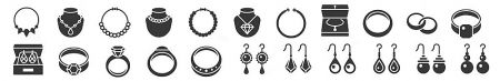 What is Cubic Zirconia Jewelry? - A collection of icons representing various types of custom Cubic Zirconia jewelry, including rings, necklaces, and earrings.