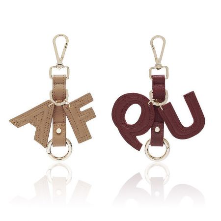 Customizable PU Leather Initial Keychain