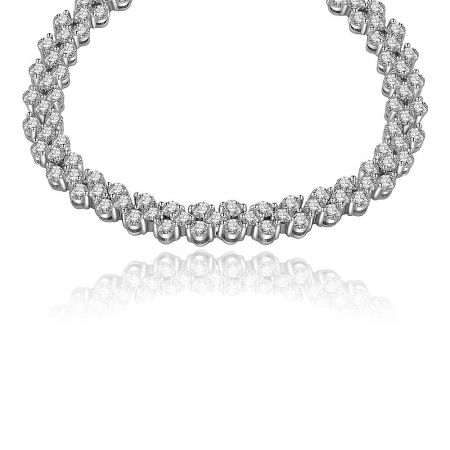 Detailed close-up of the Wave Maker bracelet's brilliant cubic zirconia stones and intricate setting.