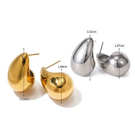 Detailed dimensions of the water drop earrings, showing a height of 3.22cm and a width of approximately 1.88cm.