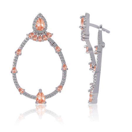 Detailed close-up of the Tears O Joy earring's secure post and clip clasp mechanism, ensuring a comfortable fit.