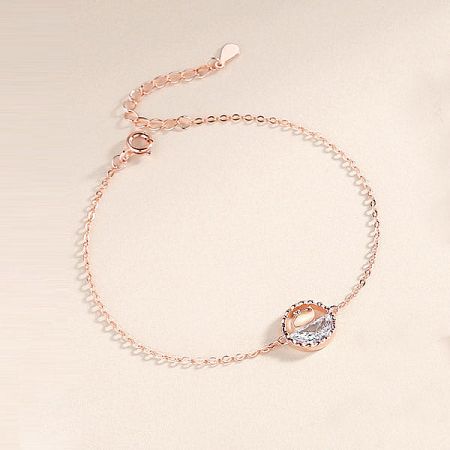 Elegant rose gold whale charm bracelet perfect for stacking or wearing alone.