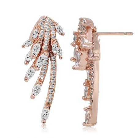 Side profile of the marquise earrings, showing the claw-like setting holding the cubic zirconia stones.