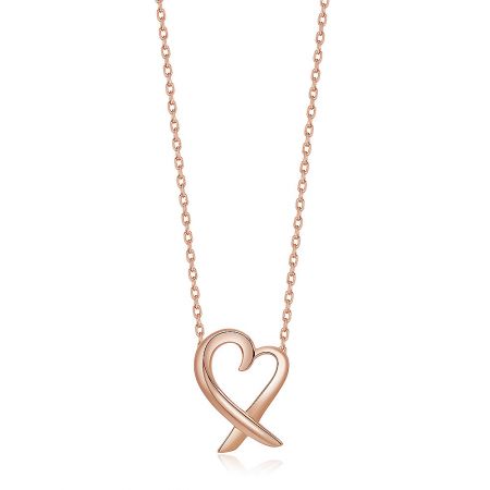 Rose Gold Open Hearts Necklace - Rose Gold Open Hearts Necklace featuring a delicate heart-shaped infinity pendant on a fine chain.