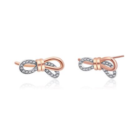 Side view of the Tied Ribbon Bow Earring, highlighting the intricate infinity knot design and craftsmanship.