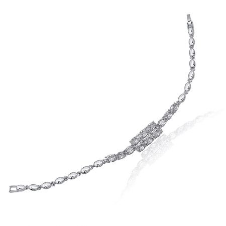 A detailed view of the Marquise Moment Bracelet's decorative centerpiece with brilliant-cut cubic zirconia.