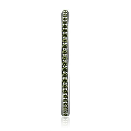Another view of the elegant olive green CZ eternity bracelet, showcasing its sparkle and design.