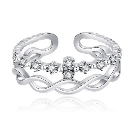 Braided Weave Star CZ Ring