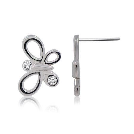 Another angle of the Small Queen Butterfly Earrings, showing the post closure and delicate craftsmanship.