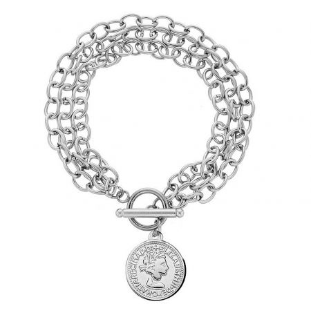 Silver version of the coin with chain bracelet