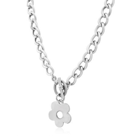 Full view of the Daisy Choker Chain Necklace on a neutral background.