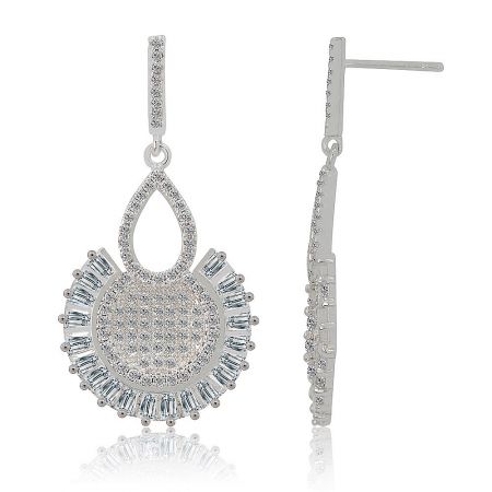 Detailed view of the Till Daylight Earring showcasing the intricate arrangement of clear cubic zirconia gemstones.