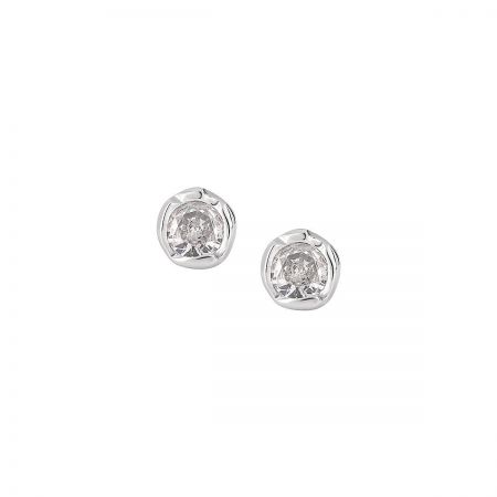 Orecchini a perno CZ irregolari minimalisti piccoli in argento sterling 925 per donne all'ingrosso (5 paia) - Un paio di orecchini a perno irregolari minimalisti in argento sterling 925 con pietre CZ scintillanti, ideali per la vendita all'ingrosso.