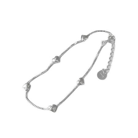 Full set of five 925 sterling silver heart bracelets displayed together, highlighting the S925 stamp.