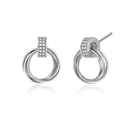 Front and back comparison of the Cubic Zirconia Knot Drop Earring, displaying the secure post closure and overall craftsmanship.