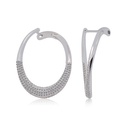 Detailed close-up of the Hollywood Hoops, highlighting the sparkle of the encrusted cubic zirconia.