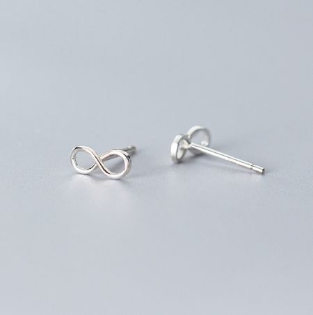 925 Sterling Silver Infinity Earrings - A pair of 925 Sterling Silver Infinity Earrings with a polished finish, showcasing the timeless infinity symbol design. These earrings feature a secure post closure.