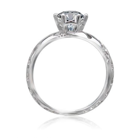 Side profile of the Timeless Ring, showcasing the prominent central stone and pavé set band.
