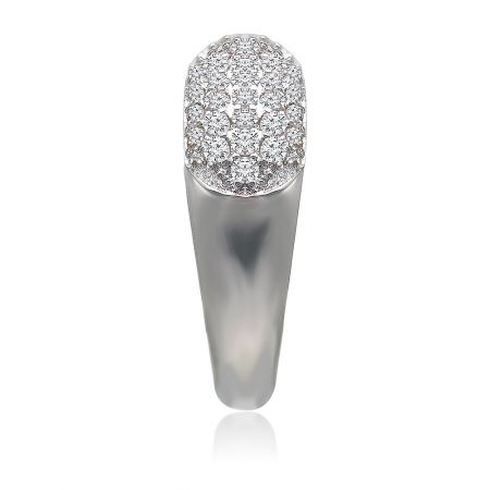 Close-up detail of the 'Has Its Thorns Band' ring, showing the brilliance of the diamond-like cubic zirconia.