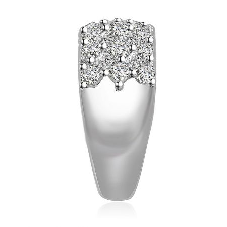 Side view of the wide CZ ring, showcasing its profile and the detailed setting of the cubic zirconia.