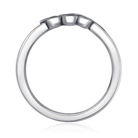 Angled view of the silver Vintage Love Letter Ring, emphasizing its polished finish and detailed craftsmanship.