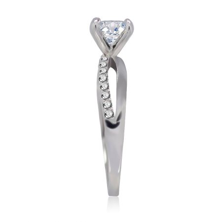 Side profile of the Make It Forever Ring, showing the detailed pavé cubic zirconia stones along the split shank band.