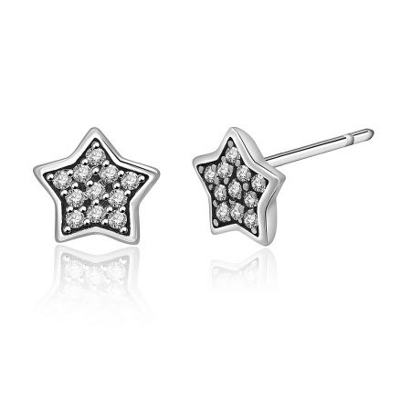 A side profile view of the 925 Sterling Silver Star Ear Studs, showing the post and butterfly closure.
