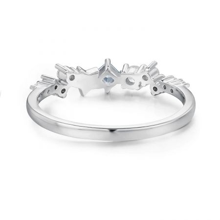The star-themed design of the Stellar Dreams ring with multiple small zircon stones.