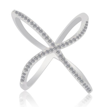 Swirl In Style Ring - The Swirl In Style Ring, featuring an X-shaped infinity design with intertwined bands fully embellished with sparkling cubic zirconia stones.
