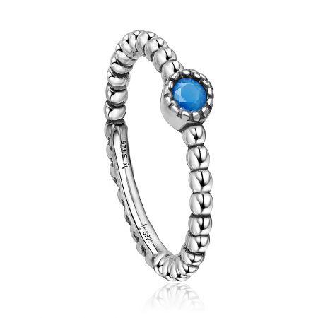Side view of the Turquoise Bubble Band Ring, highlighting the S925 sterling silver stamp for authenticity.
