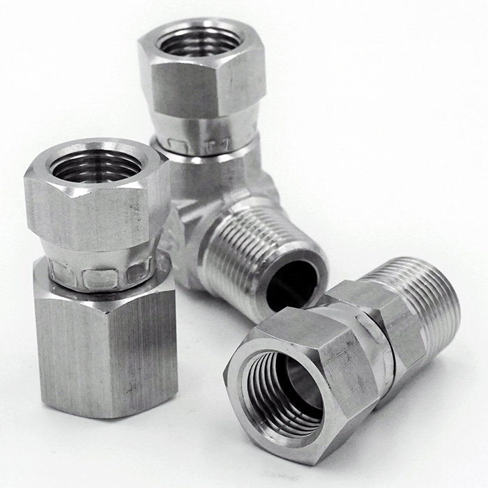 JIC 37° Swivel fittings shows the shapes of Female Connector (Female JIC Swivel x Female PT/NPT), Male Elbow (Female JIC Swivel x Male PT / NPT), Male Connector (Female JIC Swivel x Male PT/NPT).