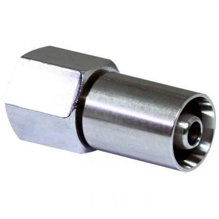 Raccords de tuyau à sertir pour tuyau en PTFE vers pivotant JIC à 37° - Les raccords de tuyau à sertir joignent le tuyau en PTFE à une extrémité et un raccord pivotant à 37° à l'autre.