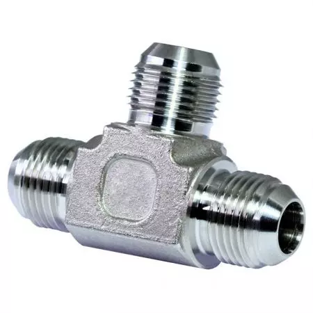 JIC 37° Flare Hydraulic Fittings Union Tee - Stainless JIC 37° Flare Hydraulic Fittings Union Tee.