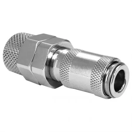 Mini One Touch Quick Couplings PU Socket - Stainless steel automatic locking quick coupling, one-hand operating quick coupling for pneumatic tools.