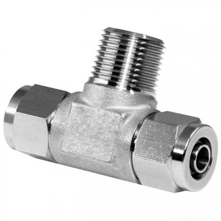 Conector de rama macho de acero inoxidable para tubería neumática rápida. - Conector neumático rápido de acero inoxidable para tubo de plástico.