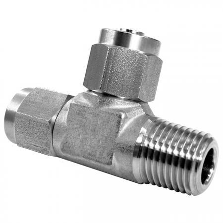 Conector neumático rápido de acero inoxidable, tee de ejecución macho - Conector neumático rápido de acero inoxidable para tubo de plástico.