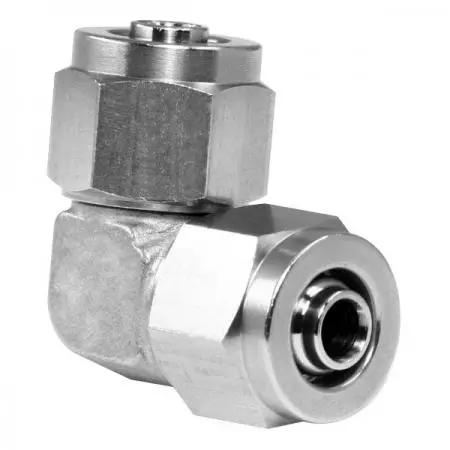 Unión de codo de acero inoxidable rápida para neumática - Conector neumático rápido de acero inoxidable para tubo de plástico.