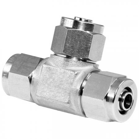 Raccordo pneumatico rapido in acciaio inossidabile a T - Raccordo pneumatico rapido in acciaio inossidabile per tubo in plastica.