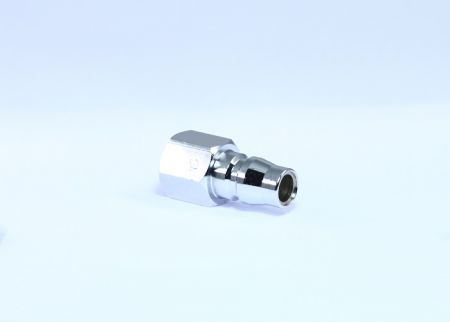單閉單手公內牙快速接頭 (碳鋼) - 碳鋼C式氣動單手快速接頭、空壓機快速接頭。