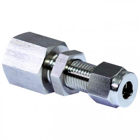 316 Stainless Steel Tube Fittings Bulkhead Female Connector - 316 stainless steel double ferrules tube fittings bulkhead female connector.