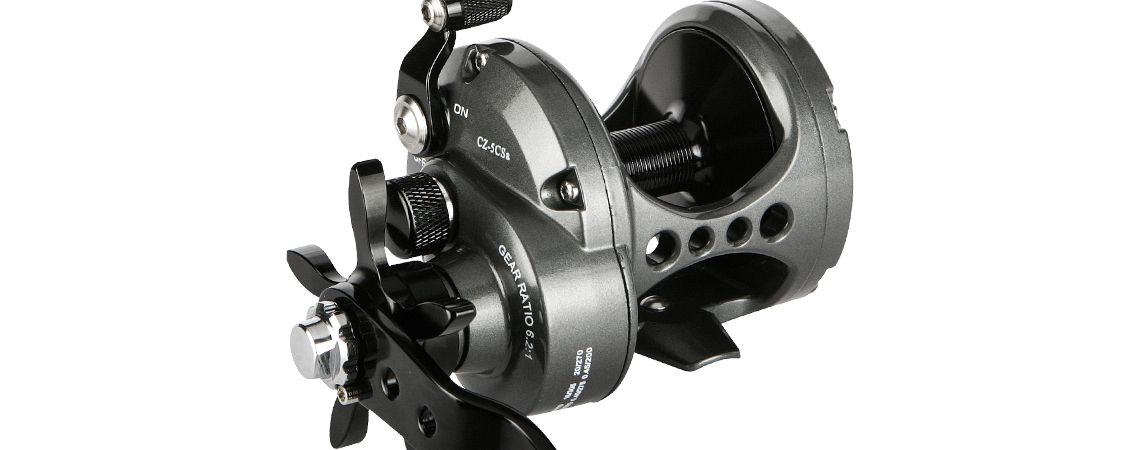 okuma cedros star drag reel 115mm Arm w/ Silver Aluminum T-Bar disc Carbonite drag system. Okuma CJ-14000 Cedros 14000 RH