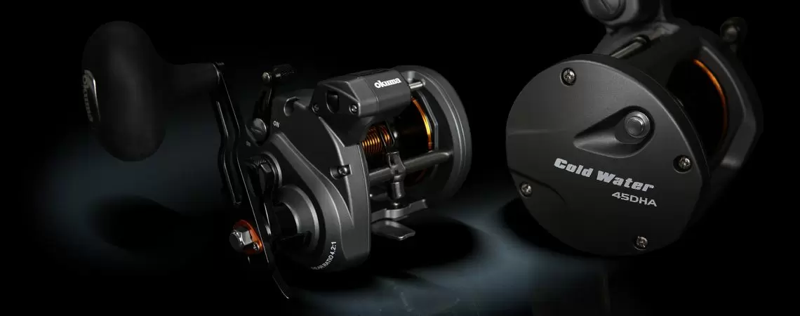 cold water fishing reel Okuma Coldwater SS Low Profile Line Counter Reels CWS-354DLX The custom line counter includes new Okuma anti NEW COLDWATER LINE COUNTER REEL