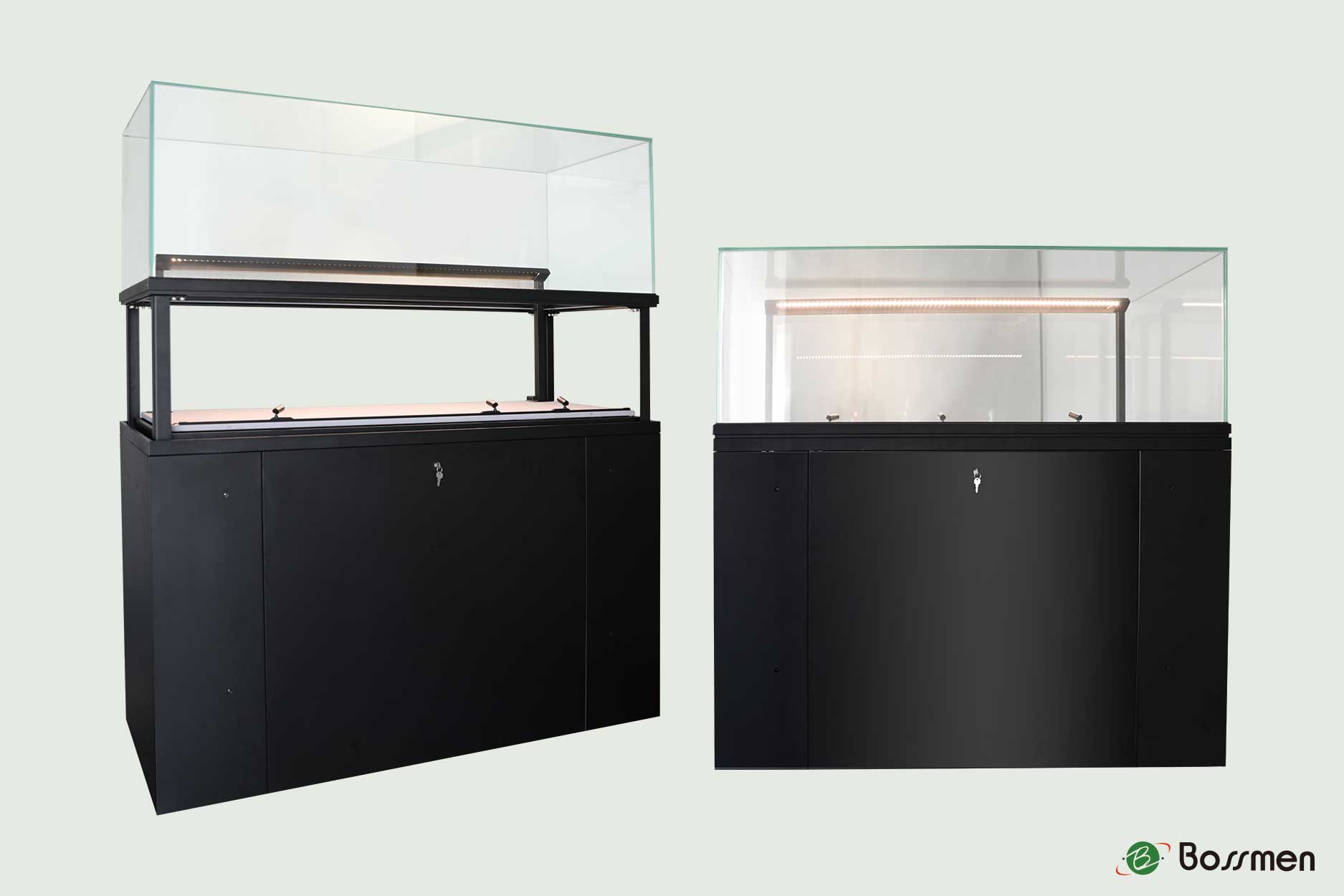 Bossmen Electric Rising Display Case – Precision Humidity Control by BOSSMEN
